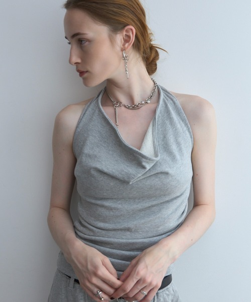 JOSE MOON(ジョゼムーン)の「DRAPE BIO CUTSEW/ドレープバイオカットソー(Tシャツ/カットソー・レディース・ブラック/グレー/ホワイト・FREE)」の20枚目の写真