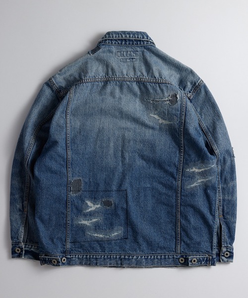 FDMTL（ファンダメンタル）の「FDMTL/ファンダメンタル/ASYMMETRY DENIM JACKET 10YR WASH（デニムジャケット・メンズ・インディゴブルー・4/3/2/1）」の3枚目の写真