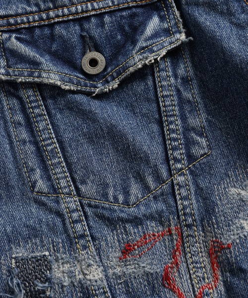 FDMTL（ファンダメンタル）の「FDMTL/ファンダメンタル/ASYMMETRY DENIM JACKET 10YR WASH（デニムジャケット・メンズ・インディゴブルー・4/3/2/1）」の8枚目の写真