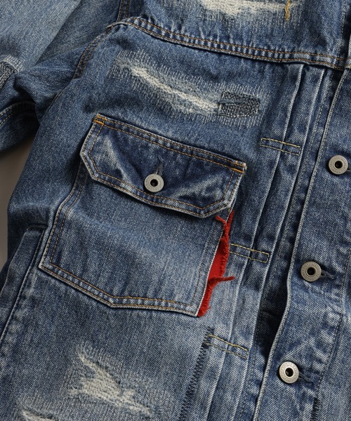 FDMTL（ファンダメンタル）の「FDMTL/ファンダメンタル/ASYMMETRY DENIM JACKET 10YR WASH（デニムジャケット・メンズ・インディゴブルー・4/3/2/1）」の9枚目の写真