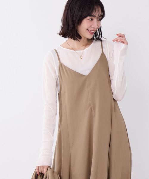 MICA&DEAL(マイカ&ディール)の「フィブリルキャミワンピース(ワンピース・レディース・チャコールグレー/ブラウン/ベージュ・FREE)」の12枚目の写真