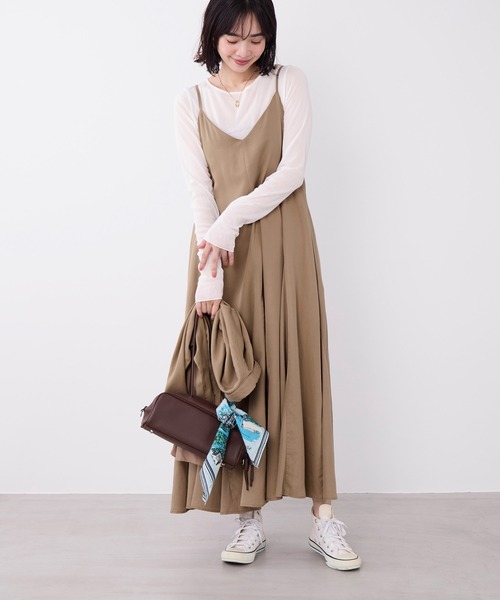 MICA&DEAL(マイカ&ディール)の「フィブリルキャミワンピース(ワンピース・レディース・チャコールグレー/ブラウン/ベージュ・FREE)」の13枚目の写真