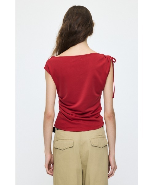 MOUSSY(マウジー)の「ASYMMETRY NECK RIBBON トップス(タンクトップ・レディース・ホワイト/レッド/ブラック・FREE)」の16枚目の写真