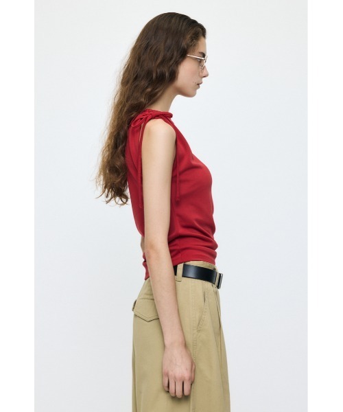 MOUSSY(マウジー)の「ASYMMETRY NECK RIBBON トップス(タンクトップ・レディース・ホワイト/レッド/ブラック・FREE)」の17枚目の写真