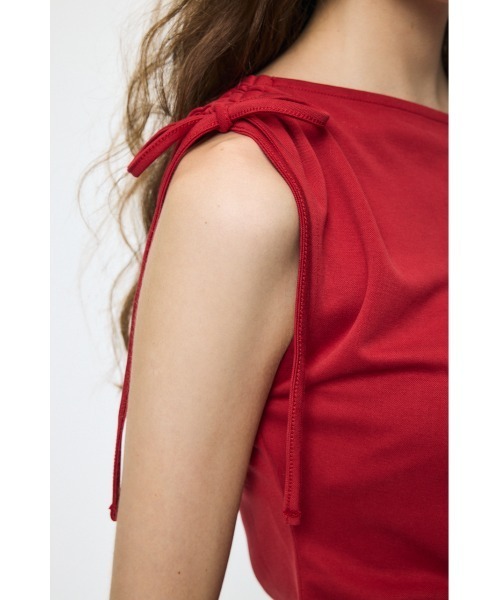 MOUSSY(マウジー)の「ASYMMETRY NECK RIBBON トップス(タンクトップ・レディース・ホワイト/レッド/ブラック・FREE)」の18枚目の写真