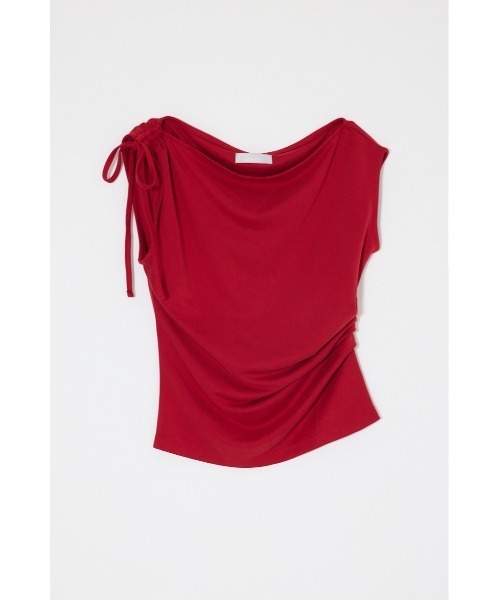MOUSSY(マウジー)の「ASYMMETRY NECK RIBBON トップス(タンクトップ・レディース・ホワイト/レッド/ブラック・FREE)」の21枚目の写真