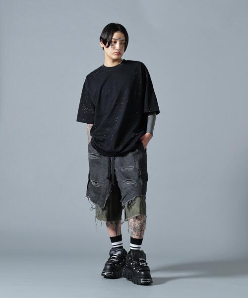 L.H.P(エルエイチピー)の「MAVYTH/メヴィス/RHINESTONE TEE(Tシャツ/カットソー・レディース・ブラック/ホワイト・L/M/XL)」の3枚目の写真