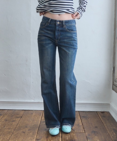 Vintage-look straight denim pants/ヴィンテージライクストレート