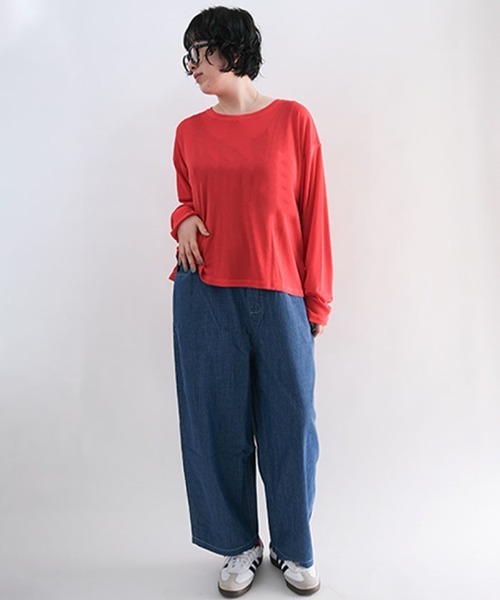 aquagarage（アクアガレージ）の「イージーデニムパンツ（デニムパンツ・レディース・アイボリー/ネイビー/ブルー・M/L）」の18枚目の写真
