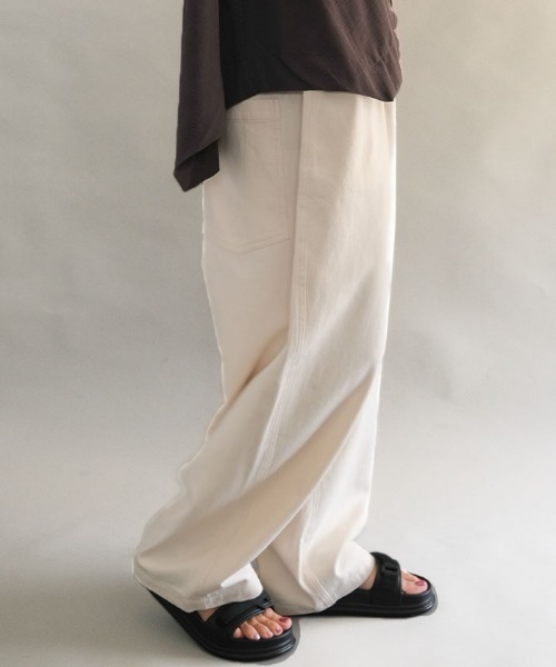 aquagarage（アクアガレージ）の「イージーデニムパンツ（デニムパンツ・レディース・アイボリー/ネイビー/ブルー・M/L）」の7枚目の写真