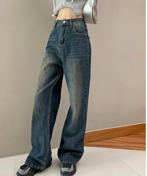 LUCPY(ラクピー)の「ヴィンテージウォッシュワイドデニムパンツ(デニムパンツ・レディース・グレー・SMALL/MEDIUM/LARGE)」の5枚目の写真