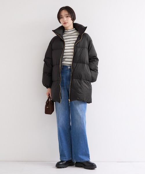 le cercle ADAM ET ROPE'(ルセルクルアダムエロペ)の「ミドル丈ダウンコート(ダウンジャケット/コート・レディース・ブラック/ベージュ・FREE)」の4枚目の写真