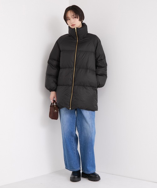 le cercle ADAM ET ROPE'(ルセルクルアダムエロペ)の「ミドル丈ダウンコート(ダウンジャケット/コート・レディース・ブラック/ベージュ・FREE)」の3枚目の写真
