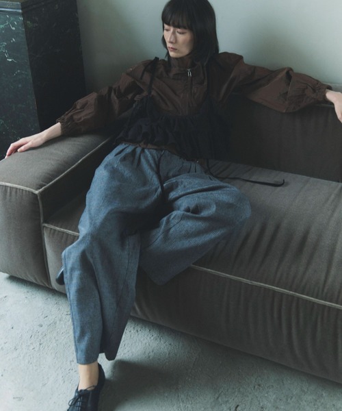 flaeu(フラユ)の「Check Wide Tuck Pants(その他パンツ・レディース・グレー/ベージュ・FREE)」の2枚目の写真