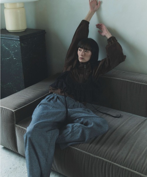flaeu(フラユ)の「Check Wide Tuck Pants(その他パンツ・レディース・グレー/ベージュ・FREE)」の3枚目の写真
