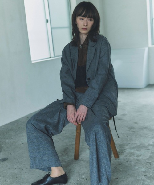 flaeu(フラユ)の「Check Wide Tuck Pants(その他パンツ・レディース・グレー/ベージュ・FREE)」の7枚目の写真
