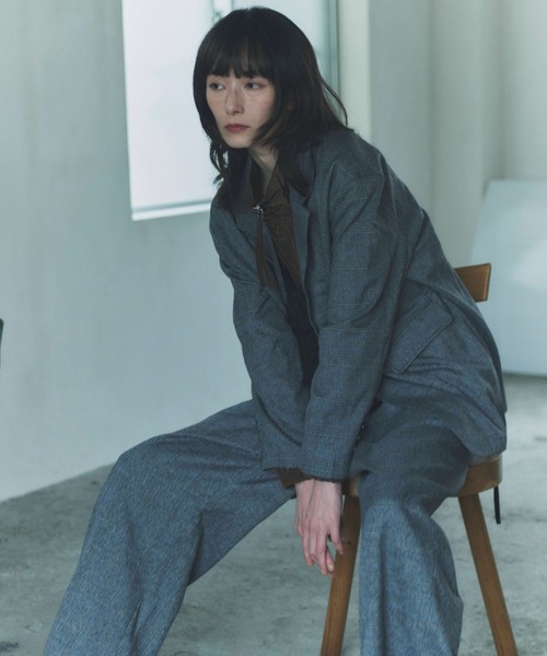 flaeu(フラユ)の「Check Wide Tuck Pants(その他パンツ・レディース・グレー/ベージュ・FREE)」の8枚目の写真