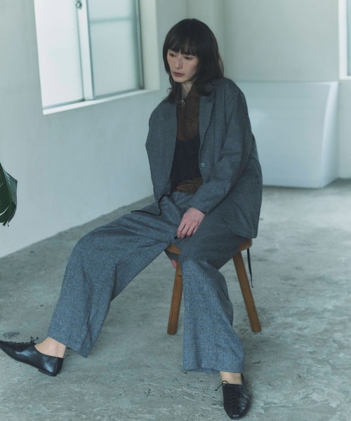 flaeu(フラユ)の「Check Wide Tuck Pants(その他パンツ・レディース・グレー/ベージュ・FREE)」の9枚目の写真