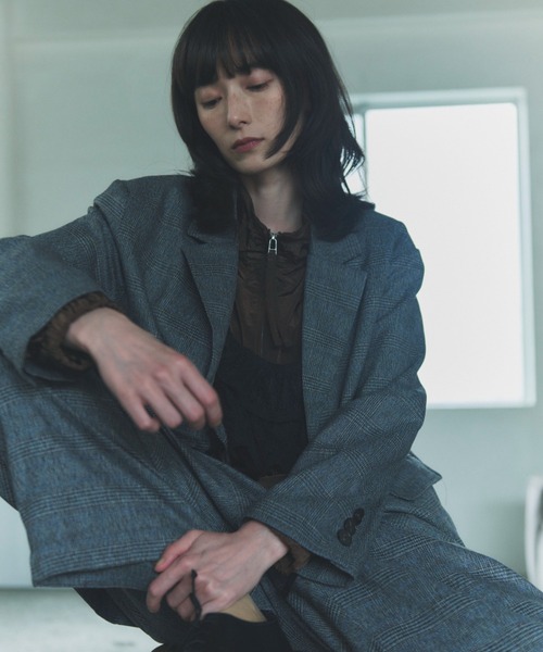 flaeu(フラユ)の「Check Wide Tuck Pants(その他パンツ・レディース・グレー/ベージュ・FREE)」の11枚目の写真