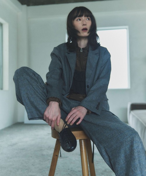 flaeu(フラユ)の「Check Wide Tuck Pants(その他パンツ・レディース・グレー/ベージュ・FREE)」の12枚目の写真