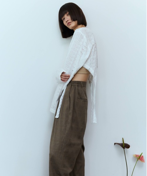 flaeu(フラユ)の「Check Wide Tuck Pants(その他パンツ・レディース・グレー/ベージュ・FREE)」の19枚目の写真