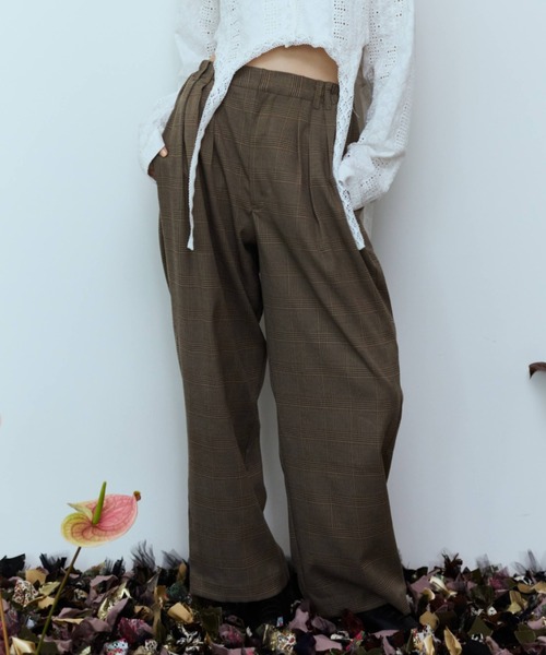 flaeu(フラユ)の「Check Wide Tuck Pants(その他パンツ・レディース・グレー/ベージュ・FREE)」の18枚目の写真