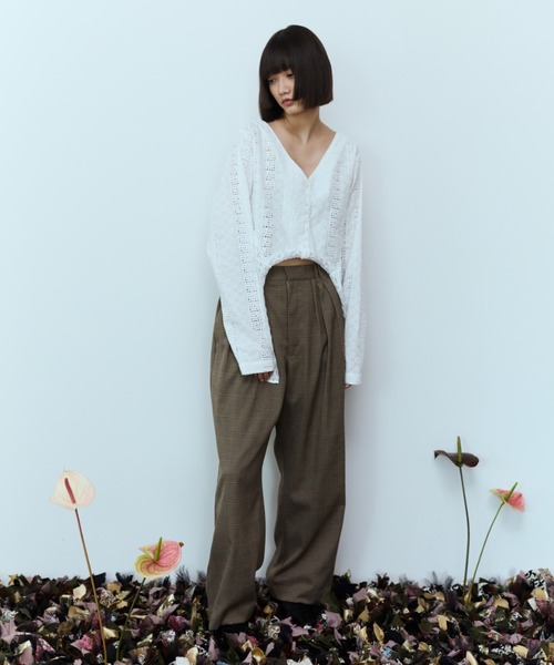 flaeu(フラユ)の「Check Wide Tuck Pants(その他パンツ・レディース・グレー/ベージュ・FREE)」の21枚目の写真