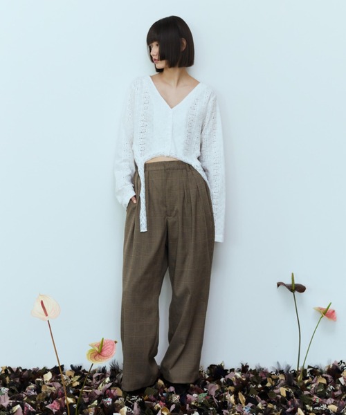 flaeu(フラユ)の「Check Wide Tuck Pants(その他パンツ・レディース・グレー/ベージュ・FREE)」の22枚目の写真