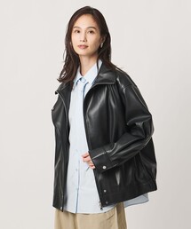 UNITED ARROWS | スタンドカラー レザーライク ブルゾン(ブルゾン)