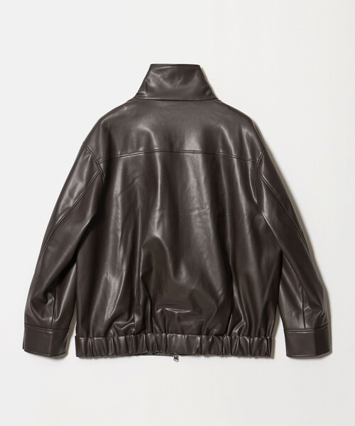 UNITED ARROWS(ユナイテッドアローズ)の「スタンドカラー レザーライク ブルゾン(ブルゾン・レディース・ダークブラウン/ブラック・38/36)」の19枚目の写真