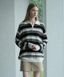 Wool Striped Collar Knit (ivory)