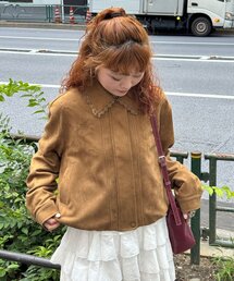 CIAOPANIC | フラワー刺繍スウェードブルゾン(ブルゾン)