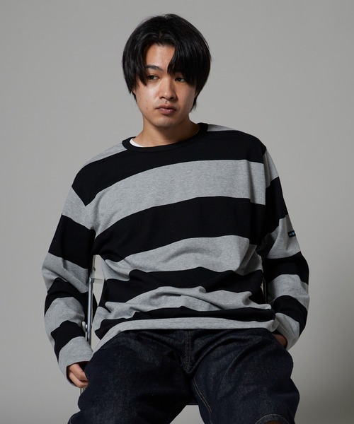 OK YESTERDAY(オッケーイエスタデイ)の「OK YESTERDAY / オーケー イエスタデイ ワイドボーダーロンT/Wide-Striped Long-Sleeve T-Shirt(Tシャツ/カットソー・メンズ・ホワイト×ネイビー/ホワイト×ブラック/ブラック×グレー・L/M)」の18枚目の写真