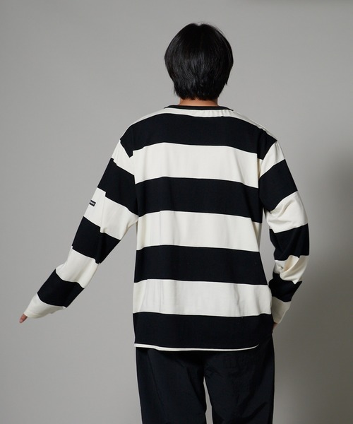 OK YESTERDAY(オッケーイエスタデイ)の「OK YESTERDAY / オーケー イエスタデイ ワイドボーダーロンT/Wide-Striped Long-Sleeve T-Shirt(Tシャツ/カットソー・メンズ・ホワイト×ネイビー/ホワイト×ブラック/ブラック×グレー・L/M)」の9枚目の写真