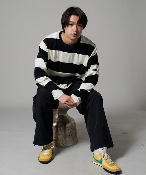 OK YESTERDAY(オッケーイエスタデイ)の「OK YESTERDAY / オーケー イエスタデイ ワイドボーダーロンT/Wide-Striped Long-Sleeve T-Shirt(Tシャツ/カットソー・メンズ・ホワイト×ネイビー/ホワイト×ブラック/ブラック×グレー・L/M)」の10枚目の写真