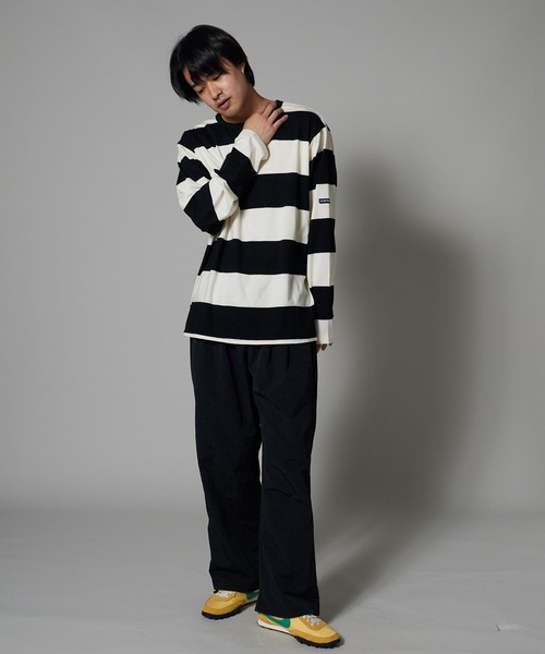OK YESTERDAY(オッケーイエスタデイ)の「OK YESTERDAY / オーケー イエスタデイ ワイドボーダーロンT/Wide-Striped Long-Sleeve T-Shirt(Tシャツ/カットソー・メンズ・ホワイト×ネイビー/ホワイト×ブラック/ブラック×グレー・L/M)」の12枚目の写真