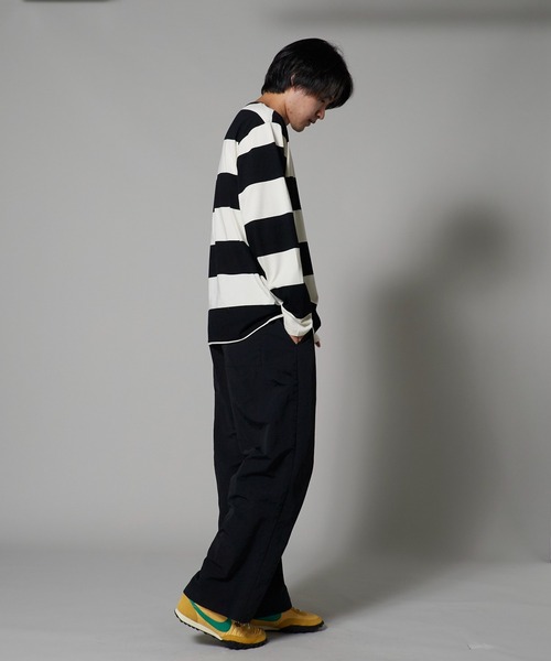 OK YESTERDAY(オッケーイエスタデイ)の「OK YESTERDAY / オーケー イエスタデイ ワイドボーダーロンT/Wide-Striped Long-Sleeve T-Shirt(Tシャツ/カットソー・メンズ・ホワイト×ネイビー/ホワイト×ブラック/ブラック×グレー・L/M)」の14枚目の写真