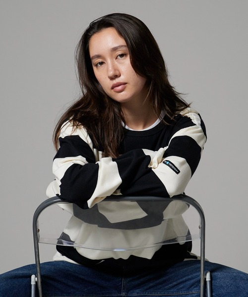 OK YESTERDAY(オッケーイエスタデイ)の「OK YESTERDAY / オーケー イエスタデイ ワイドボーダーロンT/Wide-Striped Long-Sleeve T-Shirt(Tシャツ/カットソー・メンズ・ホワイト×ネイビー/ホワイト×ブラック/ブラック×グレー・L/M)」の15枚目の写真