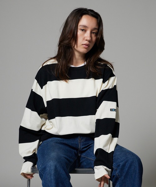 OK YESTERDAY(オッケーイエスタデイ)の「OK YESTERDAY / オーケー イエスタデイ ワイドボーダーロンT/Wide-Striped Long-Sleeve T-Shirt(Tシャツ/カットソー・メンズ・ホワイト×ネイビー/ホワイト×ブラック/ブラック×グレー・L/M)」の16枚目の写真