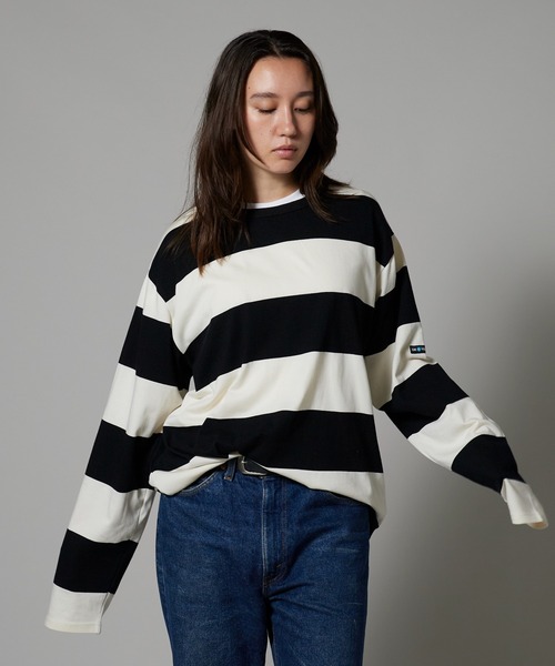 OK YESTERDAY(オッケーイエスタデイ)の「OK YESTERDAY / オーケー イエスタデイ ワイドボーダーロンT/Wide-Striped Long-Sleeve T-Shirt(Tシャツ/カットソー・メンズ・ホワイト×ネイビー/ホワイト×ブラック/ブラック×グレー・L/M)」の17枚目の写真