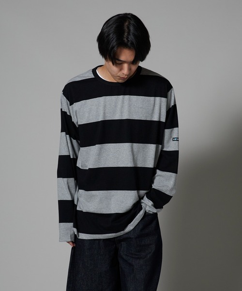 OK YESTERDAY(オッケーイエスタデイ)の「OK YESTERDAY / オーケー イエスタデイ ワイドボーダーロンT/Wide-Striped Long-Sleeve T-Shirt(Tシャツ/カットソー・メンズ・ホワイト×ネイビー/ホワイト×ブラック/ブラック×グレー・L/M)」の20枚目の写真