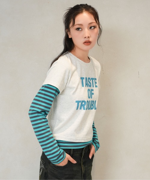sedacle girl(セダクルガール)の「ボーダーレイヤードロンT(Tシャツ/カットソー・レディース・ブルー/ピンク/ターコイズブルー・SMALL/MEDIUM)」の10枚目の写真