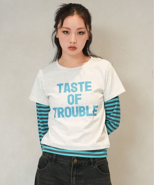 sedacle girl(セダクルガール)の「ボーダーレイヤードロンT(Tシャツ/カットソー・レディース・ブルー/ピンク/ターコイズブルー・SMALL/MEDIUM)」の8枚目の写真
