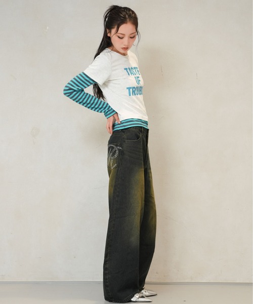sedacle girl(セダクルガール)の「ボーダーレイヤードロンT(Tシャツ/カットソー・レディース・ブルー/ピンク/ターコイズブルー・SMALL/MEDIUM)」の15枚目の写真