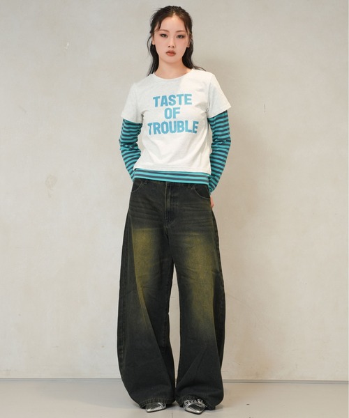 sedacle girl(セダクルガール)の「ボーダーレイヤードロンT(Tシャツ/カットソー・レディース・ブルー/ピンク/ターコイズブルー・SMALL/MEDIUM)」の12枚目の写真