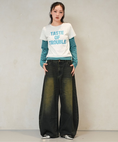 sedacle girl(セダクルガール)の「ボーダーレイヤードロンT(Tシャツ/カットソー・レディース・ブルー/ピンク/ターコイズブルー・SMALL/MEDIUM)」の13枚目の写真