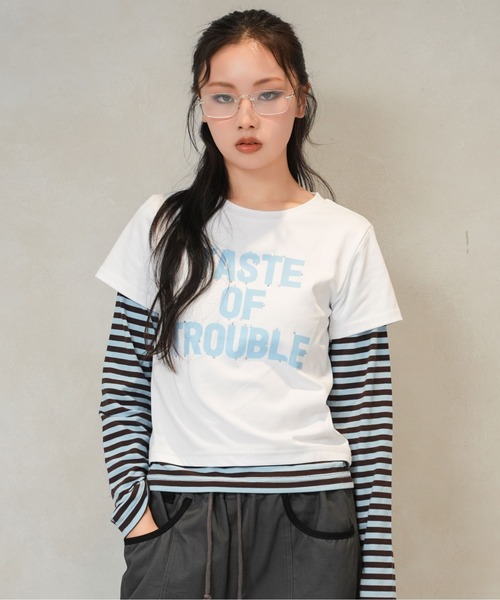 sedacle girl(セダクルガール)の「ボーダーレイヤードロンT(Tシャツ/カットソー・レディース・ブルー/ピンク/ターコイズブルー・SMALL/MEDIUM)」の22枚目の写真