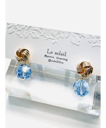 【Le soleil】ノットデザイン スワロフスキーピアス(MA)