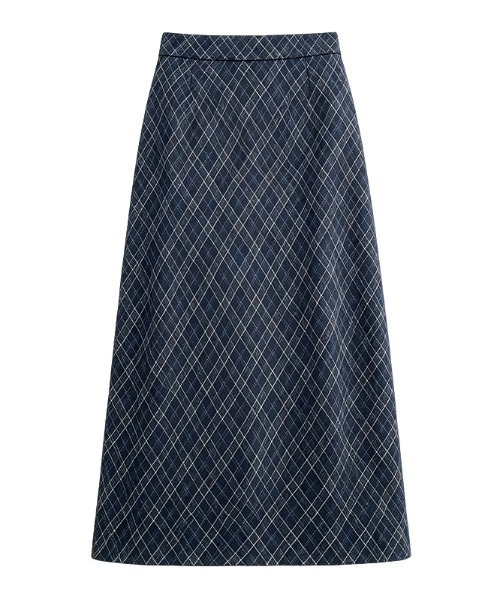 LUCPY(ラクピー)の「チェック柄タイトロングスカート(その他トップス・レディース・ブルー・X-LARGE/LARGE/MEDIUM/SMALL)」の4枚目の写真