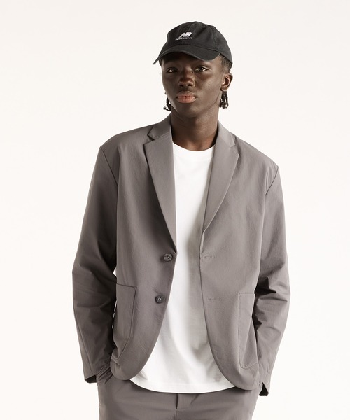 NEW BALANCE(ニューバランス)の「NB GREY ナイロンシングルジャケット(ナイロンジャケット・メンズ・スミクロ/ブラック/ブルーグレー・SMALL/XX-LARGE/X-LARGE/LARGE/MEDIUM)」の3枚目の写真
